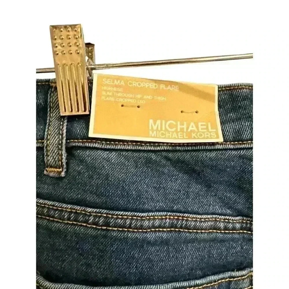 - - Michael Michael Kors Selma Cropped Flare High-Rise Jeans Size 4, NWT - Picture 6 of 7